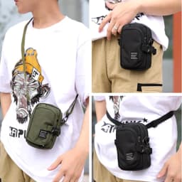 Fashion Multifunctional Men Small Shoulder Bag Durable Nylon Functional Fanny Pack Portable Messenger Bag Casual Mini Waist Pack