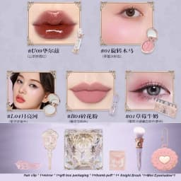 Flower Knows Strawberry Cupid Box Collection Make Up Sets Cosmetics Full Set Palette Pressed Powder Blush Lipstick Gift Box
