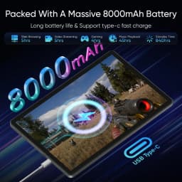 Aobante 11" Android 16 Tablet 32GB (8+24)RAM 256GB ROM 8000mAh Battery HD 1920x1200 IPS Display 8+16MP Dual Cameras WiFi BT