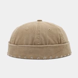 Solid Japanese Korean Style Retro Beanies Men's Women's Washed Cotton Brimless Landlord Docker Cap Street Fashion Unisex