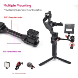 Adjustable Camera Monitor Mount Rotatable Magic Arm with 1/4 Thread Cold Shoe Mount ARRI Mount for DJI RS 2 RSC 2 RS 3 4 RS3 Pro