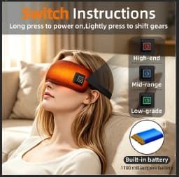 Heated Eye Mask Eye Mask for Dry Eyes with 3 Heat Levels Hot Compress Warm Compress Heating Pad for Sleep Dark Circles
