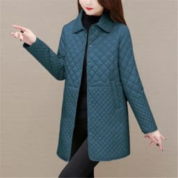Medium to Long Lightweight Cotton Jacket for Women Autumn Winter Middle-aged Elderly Cotton Jacket for Women Small Cotton Jacket