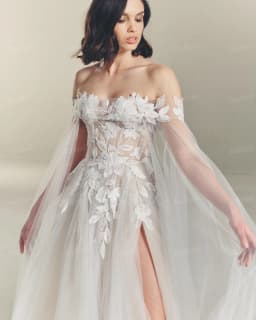 Bafftafe Customized Tulle Appliques Lace Wedding Bride Dresses Sweetheart Open Long Sleeves Boho Bridal Gowns Formal Party Dress