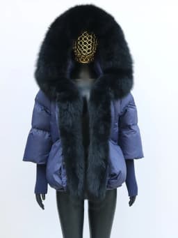Women Coat White Duck Down Jacket Super Large Real Red Fox Fur Collar Hooded New Fashion Outerwear Puffer Jacket New