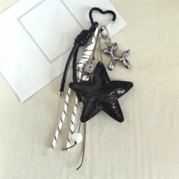 2025 New PU Leather Starfish Bag Charm Cute Decorative Keychain Decoration Fashion Braided Rope Bag Accessorie