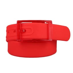 Plain Candy Colors Silicone Rubber Leather Wavy Shape Belt Plastic Buckle Cute Without Metal Belts for Men and Women Waistband