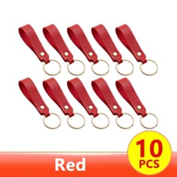 1/100pcs 8Color PU Leather Keychain Business Gift Suitable for Men and Women Car Key Strap Waist Wallet Keychains and Keyrings