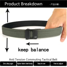 TUSHI Brand 4.3CM Wide Double-layer Reinforced Automatic Buckle Training Quick Hanging Pistol Belt Mens Nylon Outdoor Leisure