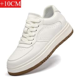 New Height-increasing Shoes for Men: 10CM-8CM-6CM Invisible Height-increasing Sports Shoes, White Sports Shoes, Large Size 37-44