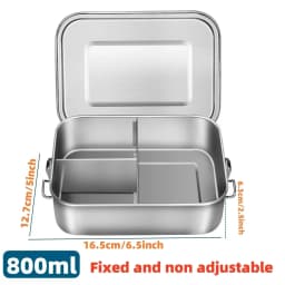 304 Stainless Steel Bento Box Double Layer Compartment Student Lunch Box Leak Proof American Style Airtight Food Container