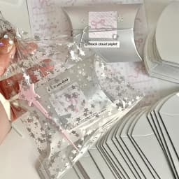 50PCS Silver Color Paper Jewelry Box Blank Blind Bag Packaging Earring Necklaces Rings DIY Christmas Hollween Wrapping Wholesale