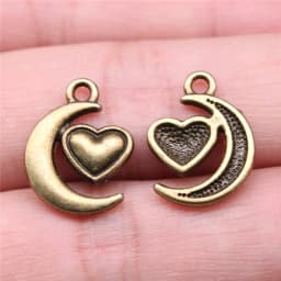 10pcs Moon Charms For Jewelry Making Antique Bronze Silver Color Pendants Making DIY Handmade Tibetan Finding Jewelry