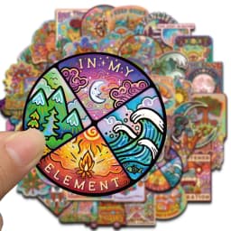 50PCS Fun Camping Cartoon Stickers Graffiti Notebook Waterproof Decal Skateboard DIY Suitcase for Waterproof Sticker Gift 