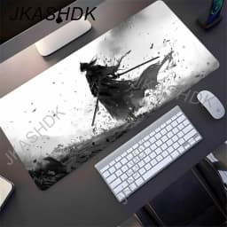 Black Samurai Mouse Pad Gamer Table Mat Teclado Empresa Gaming Laptop Esports Mousepad PC Office Accessories Computer Desk Mats