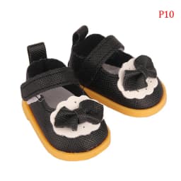 14inch PU Leather Bow Doil Doll Mini Shoes 5cm Sequin Wear For 20cm Toys American Dolls Girl's Gift