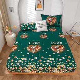 1 piece of bed sheet for bedroom 100%Polyeste Elastic Band Around bedding Fitted Sheet Only (excluding pillowcases)