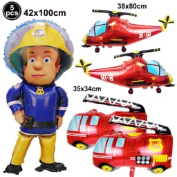 Jumbo Fireman Sam Balloons Fire Truck Foil Ballons Firefighter Themed Birthday Party Decortions Baby Shower Fire Engine Ballons