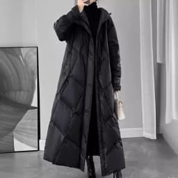 2026 Fashion Down Cotton-padded Jacket Women's Winter X-long Parkas Thicken Warm Top Hooded Coat Loose A-line Quilted Outerwear