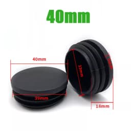 Black PE Plastic Round Pipe Plugs, Dia 10-100mm Furniture Foot Caps, Chair/Table Leg Protectors, Dustproof Tube Hole Covers