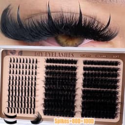 300D-60DLash Clusters With Spikes & Bottom Lashes Fluffy Volume Manga Natural Spiky Cluster Manga Lash D Curl Individual Lashes