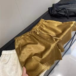 Women's Solid Color Satin Ice Silk Texture Shorts Summer Versatile Elastic Waist Loose Smooth Female Casual Versatile Hot Pants