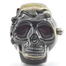 Creative Skull Selling Personality Quartz Ring Watch Alloy Circular Dial Unisex Christmas Gift Fun Watch