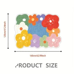 VIKAMA Multicoloured Floral Rug Stain-Resistant Non-Slip Entrance Hallway Doormat Living Room Sofa Recliner Rug Home Furnishing
