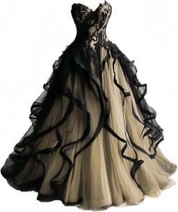 Gothic Wedding Dresses for Bride Layered Tulle Black Bridal Gowns Lace Applique Sweetheart Wedding Gown Dress