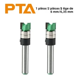 1PC/2PCS 6MM/6.35MM Shank Double-Bearing Trimming Milling Cutter Steel Blade Profile Bottom Milling Cutter For Precise Grooving