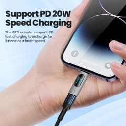 Toock 2/3/5 Pack USB C to Lightning Adapter OTG Convertor PD 20W Fast Charging LED Display for iPhone 14 13 12 11 Pro Max iPad