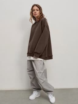 Pullover Loose Fit Hoodie Casual with Crew Neck Long Sleeve Standard Length Single Pullover Closure Japanese Korean Women Hoodie