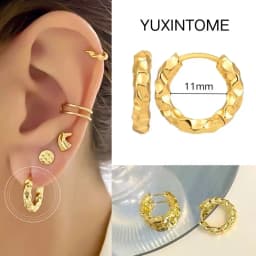 Pave Micro Crystal North Star Hoop Earrings Punk 925 Sterling Silver Ear Needle Twist Gold Earrings For Women Minimalist Jewelry