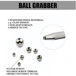 1PC Stainless Steel Piercing Ball Grabber Tool Pick Up Tool 4 Claw Holder Diamond Tweezers for Small Parts Horseshoe Nose Ring