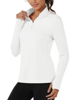 TACVASEN Fleece 1/4 Zip-Up Pullover Womens Warm Long Sleeve Outdoor Sports Tops Breathable Athletic Running Jogging Sweatshirts