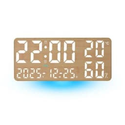Large Digital Wall Clock with 7Colors Mood Light 2 Alarm TEMP Humidity Date Table Clock 12/24H Timing Countdown LED Alarm Clock