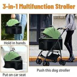 Pet Car Strollers 3in1 Lightweight Foldable Specifically Designed for Walking Dogs Infants Medium-sized Small Dogs Cats Outdoor
