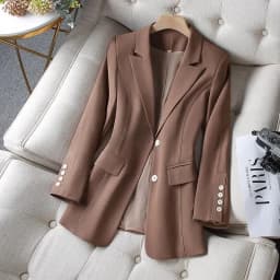 Bright Line Decoration Suit Jacket Women's 2025 New Spring Autumn Women's Clothing Fat Sister Slim Thin Blazer Suit Jacket Top