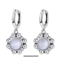 New Elegant Natural Kyanite S925 Silver Drop Earrings for Women Vintage Jewelry Wedding Engagement Hoop Earrings Gifts