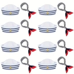 Sailor hat and scarf suit Navy Hat Unisex Captain Hat Navy Marine Hat For cruise lines, adult parties, Navy, cosplay, Outdoor