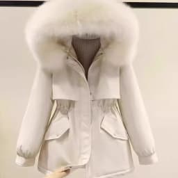 Women's Winter Warm Hooded down Jacket Coat Street Style Loose Fit Knitted Long Sleeve Mid-Length Overcoat from China