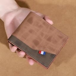 Men's High-capacity Leather Wallet, Small Multi Slot Photo Wallet for Coins, Vintage Wallet