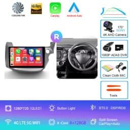 For Honda Jazz 2 GG 2008 - 2014 Fit 2 GE GP GE 2007 - 2014 GPS Car Radio Navigation Multimedia Video Player Stereo BT Android 16