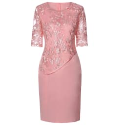 Plus Size Ladies Dress O Neck Short Sleeve Dress Evening Party Summer Dresses For Wedding Guest Lace Embroidery Elegant Dress
