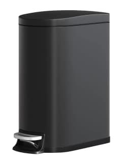 13 Gal / 50 L Slim Stainless Steel Step Trash Can with Soft-Close Lid – Kitchen Garbage Bin with Inner Bucket, Rear Handle, Rustproof, Silver