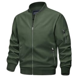 TACVASEN Mens Spring Fall Thin Daily Jackets Lightweight Casual Windproof Zip Pockets Coats Biker Outwear Outdoor Male