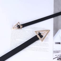 Women Thin Belt Simple Triangle Metal Buckle PU Leather Waistband for Lady Dress Jeans Decorative Skinny Waist Straps Girdle