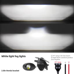 2.0 Bi Led Projector Lens Auto LED Fog Lights 3000K 4300K 6000K High and Low Beam for Toyota Nissan Tricolor Lens Fog Lamp