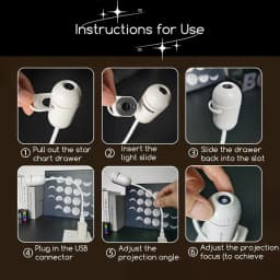24 in 1 USB HD Galaxy Star Projection Lamp Night Sky LED Atmosphere Light Bullet Head Cool White Dimmable 3 Modes Plug Play