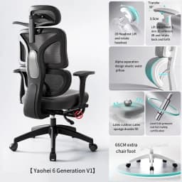 3D Lumbar Support Swivel Desk Adjustable Seat Christmas Office Ergonomic Chair Mesh Liftable E-sports Aluminium Foot Gaming